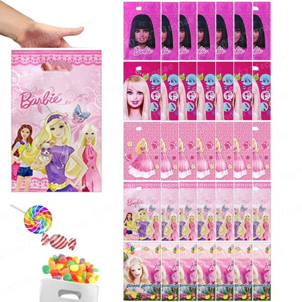 Bolsas de regalo de Barbie para fiesta de cumpleaños, paquete de galletas de dibujos animados, bolsa de dulces para Baby Shower, regalos para niños, suministros de decoración