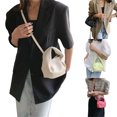 thumbnail image 2 of Women Bag PU Leather Shoulder Bag Fashion Ruched Crossbody Bag Casual Bag Solid Color Handbag and Purse, 2 of 2
