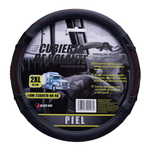 Funda Cubre Volante American World de Piel Para Camión Tractocamion 45 cm negro