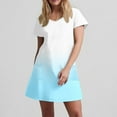 thumbnail image 5 of Summer Dresses for Women 2025 Loose V Neck Short Sleeve Casual T Shirt Dress Cute Gradient Sundress with Pockets, 5 of 7