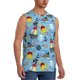 thumbnail image 2 of Fotbe Pirate Marine Animals Men's Camiseta sin Mangas Estampada para Hombres, Playera Casual para Gimnasio, Entrenamiento, Playa-Medium, 2 of 7