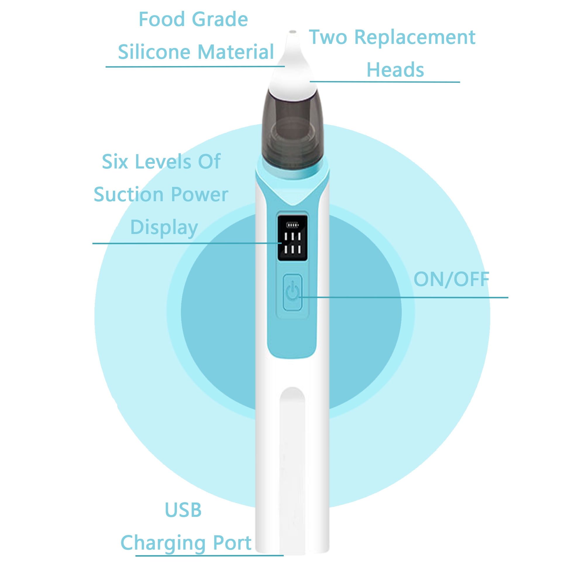 Nasal Aspirator Rechargable Nose Sucker 6 Suctions Power Snot Suction nose suction for toddlers Newborn and Infants