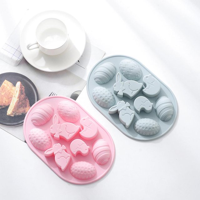 Silicona Para Pascua, Moldes Para Hornear Conejitos, Molde De Silicona Ligero Y Duradero Para Huevos De Conejito De Pascua Para Gelatina De Jabón De Caramelo Advancent HA044243-01