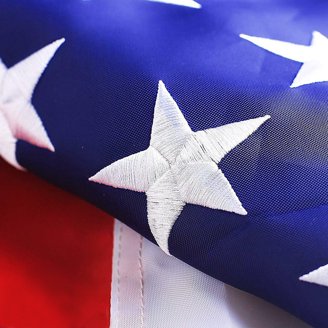 3'x5' USA American Flag With Sleeve & Gold Fringe - 50 Star Polyester Banner