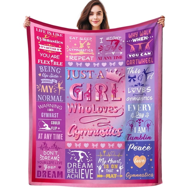 LHSHID Gymnastics Gifts Blanket Throw Gymnasts Blankets Lightweight Flannel Warm Cozy Bedding Stuff Gifts for Girls Gymnasts Gymnastics Lovers Kids Women 40"x50"