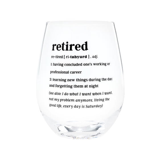 Retired Definition Black 16 ounce Glass Stemless Wine Tumbler Glass