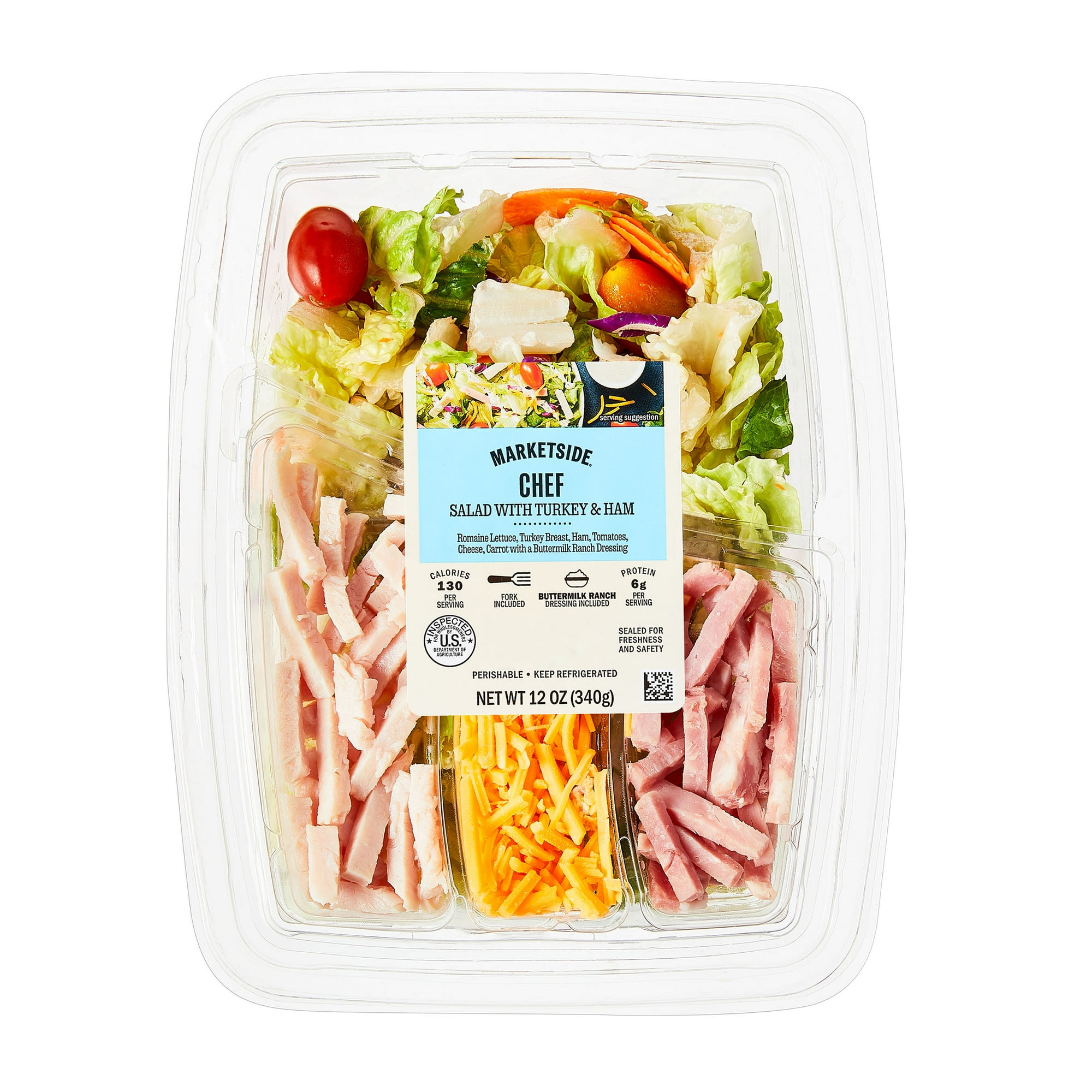 Marketside Chef Fresh Salad with Turkey and Ham, 12 oz Tray (Fresh)