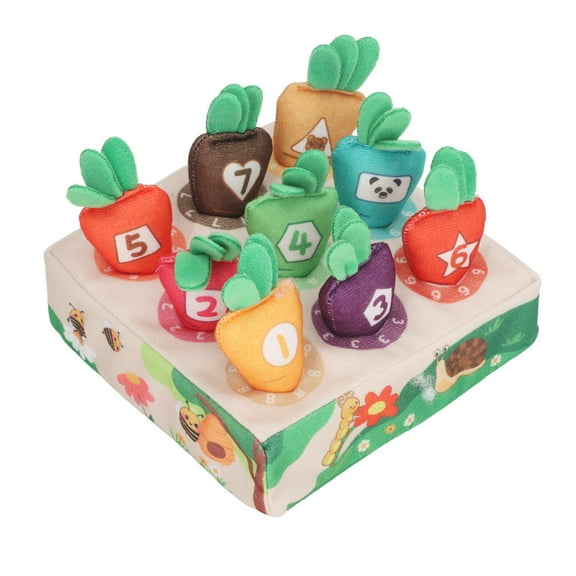 Carrot Doll Pull Out Toy Color Matching Number Radish Harvest Vegetable Field Plush Toy Sorting Game for Kid Interaction 1-9