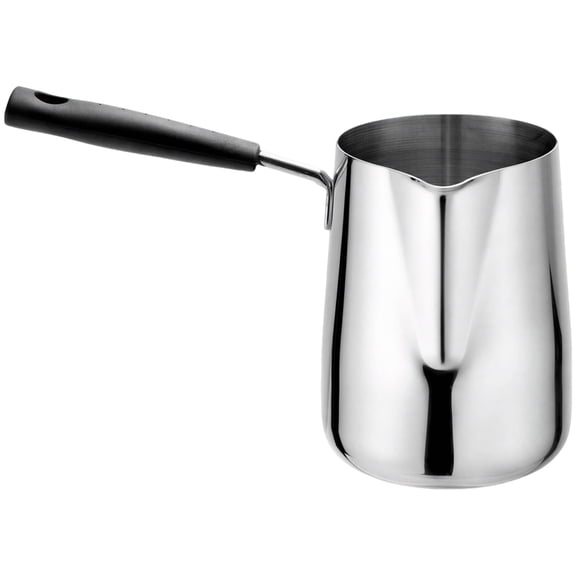 20.3 oz / 600 ml Stainless Steel Frothing Pitcher, 304 Grade Milk Steaming Pitcher with Heat-Resistant Handle, Non-Spill Spout Stainless Steel Milk and Coffee Warmer for Espresso, Latte Art