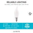 thumbnail image 7 of Luxrite E12 LED Chandelier Frosted Light Bulbs, Dimmable, 40 Watt Equivalent, 2700K Warm White, 360 Lumens, Flame Tip, 6-Pack, 7 of 7