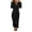 Black, variant on Women's One Piece Sleepwear Pajamas Fuzzy Hoodie Long Sleeve Solid Color Warm Winter Onesie Romper