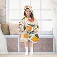 thumbnail image 7 of FORMRS Wearable Blanket Hoodie with Sleeves for Kids Cozy Flannel Sweatshirt, Orange Slices, 7 of 7