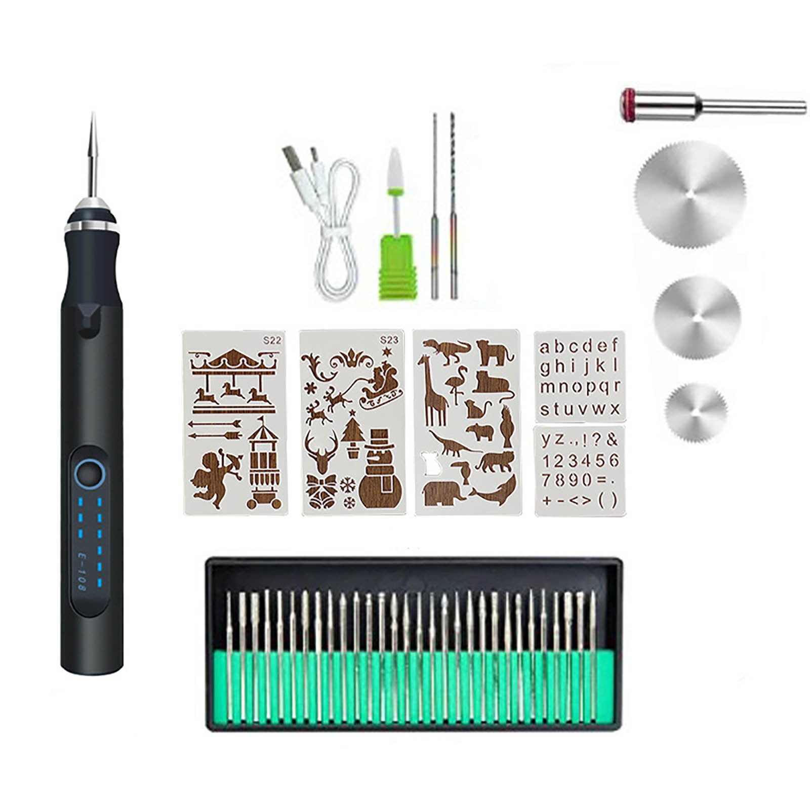 AUHomi Engraving Pen, Rechargeable Cordless Electric Micro Engraver Pen, Mini DIY Engraving Tool Kit for Metal Glass Ceramic Plastic Wood Jewelry, with 30 Bits, Beginner Friendly (Black)