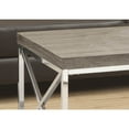 thumbnail image 2 of Monarch Dark Taupe Wood-Look Finish Chrome Metal Contemporary Style Coffee Table, 2 of 4