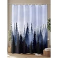 thumbnail image 4 of Shower Curtain Purple Forest Bathroom Curtains with Hooks, Waterproof Fabric Tree Silhouette Landscape Bath Shower Curtains Set for Bathroom Bathtubs Decor 72x72 Inch, 4 of 8