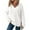 White, variant on HOMBOM Womens V-Neck Sweatshirt with Pocket Black Pullover Ribbed Solid Casual Long Sleeve Tops for Women