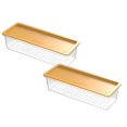 thumbnail image 1 of Oleegame 2PC Produce Storage Transparent Storage Box Refrigerator Rectangular Fresh Keeping Box Pasta Hanging Noodles Miscellaneous Items Can Be Microwave Heated Kitchen Storage Box Yellow, 1 of 9