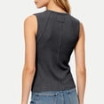thumbnail image 7 of Oiangi Tank Top Women Crew Neck Ribbed Knit Sleeveless Shirts Casual Dressy Going Out Tanks Dark Gray 2XL, 7 of 7