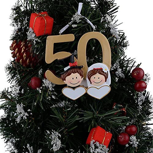 Personalized 50th Golden Wedding Ornament Valentines Days Gifts