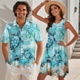 thumbnail image 2 of Jeiento Sea Turtle Matching Beach Outfits for Couples Mens Beach Shirts Summer Dresses for Women 2026 Hawaiian Shirt for Men Round Neck Tiered Short, 2 of 6