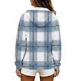 thumbnail image 4 of cocolona Womens Plaid Hoodies Casual Long Sleeve Zipper Vintage Sweatshirts Hooded Drawstring Fall Trendy Outfits, 4 of 7