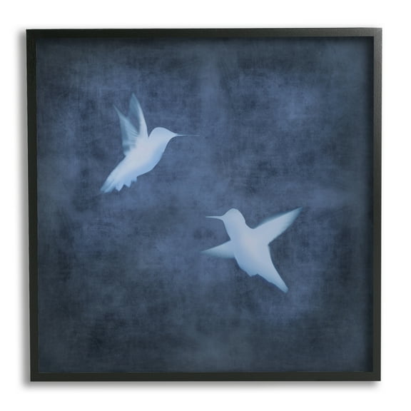 Stupell Two Birds Blue Abstract Silhouettes Animals & Insects Painting Black Framed Art Print Wall Art