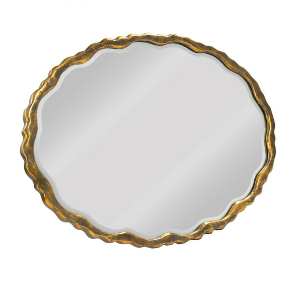 Zentique EZT150765 34.75 x 25 x 1 in. Aime Mirror, Distressed Gold