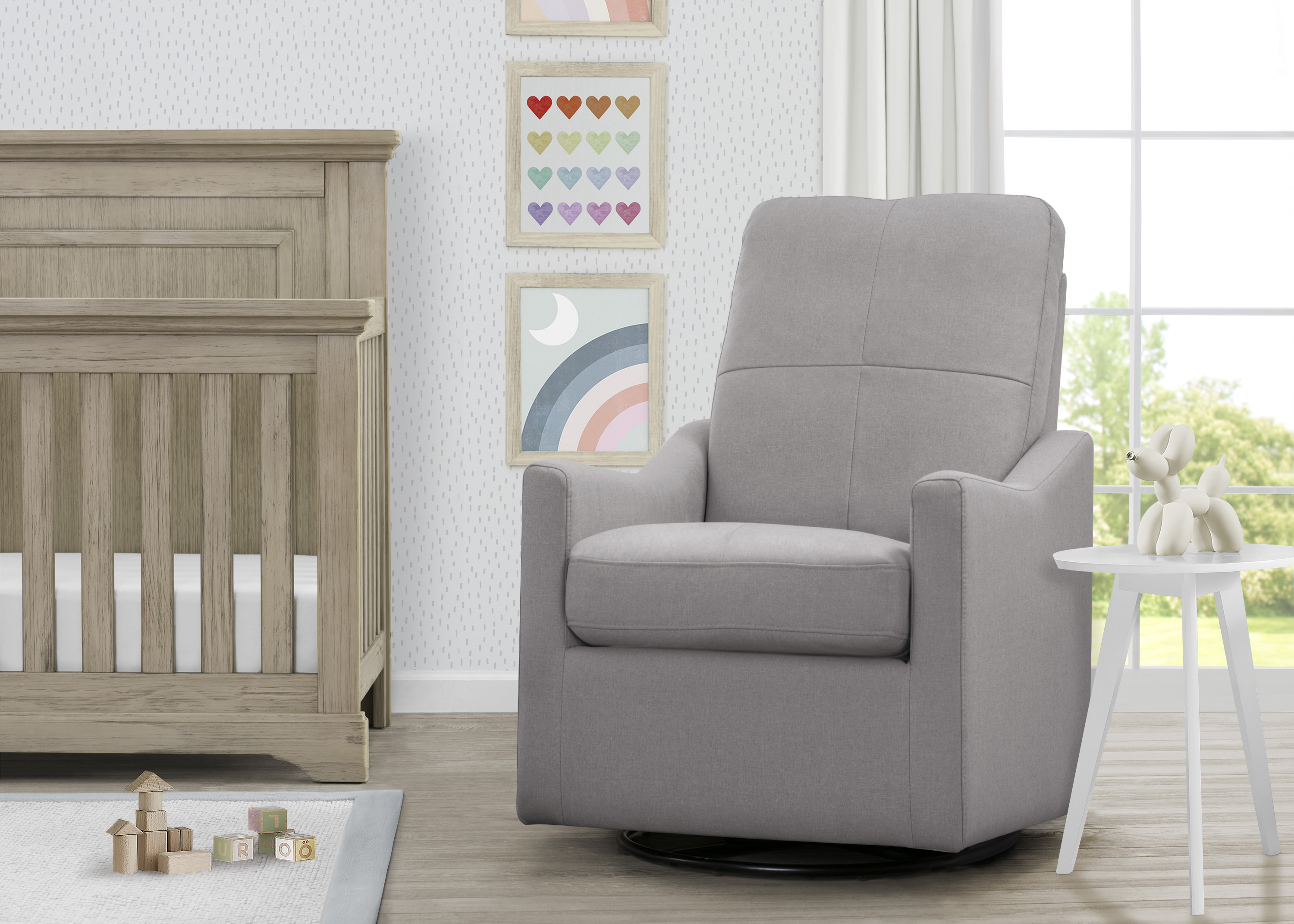Delta Children Kenwood Slim Glider Swivel Rocker, French Grey photo 2