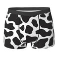 thumbnail image 6 of Men's Boxer Briefs, Black White Cow Print pattern Soft Comfy Mens Underwear Boxer Briefs Breathable With Widen Waist, 6 of 7