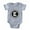 Heather Gray, variant on - Monogram Medallion E - Cute Infant Baby Football Bodysuit