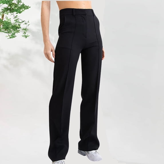 JnLxul Dress Pants for Women High Waisted Straight Leg Loose Business Casual Office Work Pants with Pockets(X-Large)