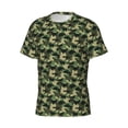 thumbnail image 5 of Vsdgher Camouflage Dinosaur Print Men's Dry Fit Mesh Athletic Shirts Moisture Wicking Tennis T-Shirt Tops, 5 of 9