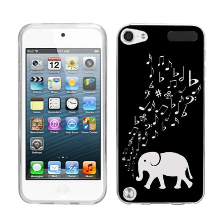 - One Tough Shield ® Slim-Fit TPU Case for Apple iPod Touch 5 5th / 6 6th Generation - Elephant Music