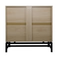 thumbnail image 6 of ONSMO Natural Set of 2 Storage Cabinet, Natural rattan, 2 door cabinet, with 1 Adjustable Inner Shelves, rattan, Accent Storage Cabinet - Natural, 6 of 10