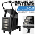 thumbnail image 2 of SHZOND Welding Cart with Drawers, Mig Welder Cart 250 Lbs Capacity, Weld Cart for TIG MIG Welder and Plasma Cutter with 4 Drawers and 2 Safety Chains, 2 of 8