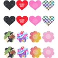 thumbnail image 2 of Glitters Nipple Cover Pasties Disposable Nipple Covers No Show Satin Breast Stickers Self Adhesive Pasties for Women, 2 of 14