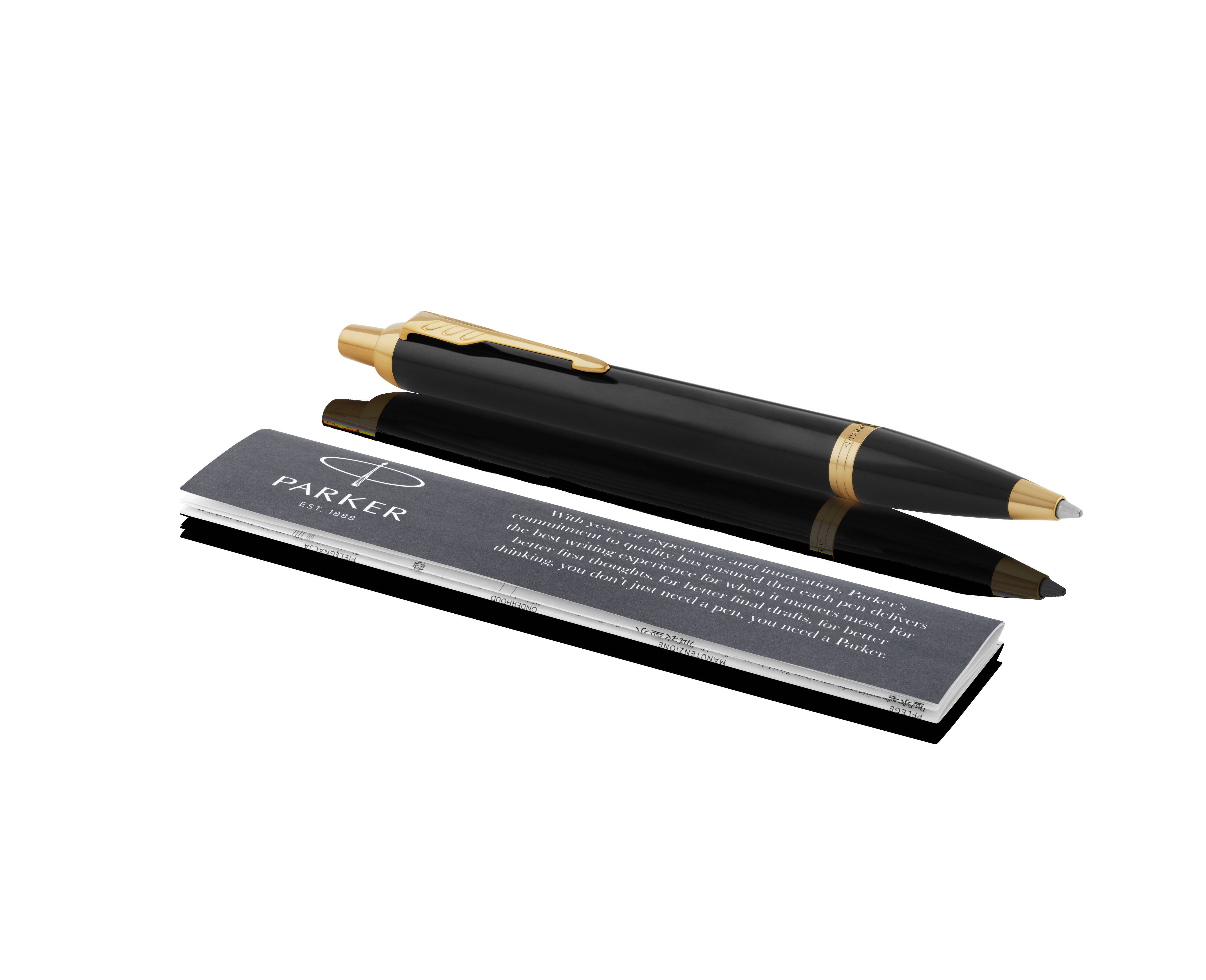 Genuine Parker Vector MATTE BLACK GT Ballpoint pen Gold Trim Free Black Refill