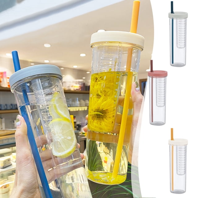 Vaidha High Value Cup Folding Straw Tea Separator Water Bottle Portable Dropresistant Water Bottle