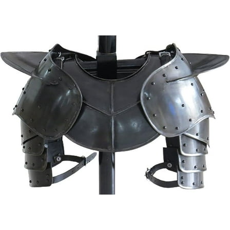 Dark Gothic Steel Gorget Neck Armor And Pauldron