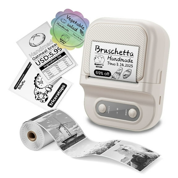 Sylvtty Label Maker Machine Portable Thermal Label Printer Bluetooth-compatible Mini Label Printer with Tape for Small Business Home School Office Barcode Address