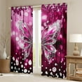 thumbnail image 2 of jejeloiu Cute Butterflies Blackout Curtains,Chic Moth Curtains Pack of 2 (38x45 Each),Sliver Pink Diamond Window Curtains For Girls,Ultra Soft Home Decor, 2 of 6