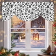 thumbnail image 6 of Winter Snowflakes Tie Up Valances Curtain, Christmas Abstract Art Black Star White Adjustable Rod Pocket Short Window Treatment Tie Up Curtains Valances for Kitchen Living Room Bathroom 54x18 Inches, 6 of 9