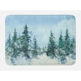 thumbnail image 1 of Tree Bath Mat, Watercolor Art of a Woodland Scene, Plush Bathroom Decor Mat with Non Slip Backing, 29.5" X 17.5", Pale Sky Blue Pale Teal, by Ambesonne, 1 of 2