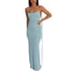 thumbnail image 1 of VISgogo Vestido ajustado con espalda abierta para mujer, falda cruzada sin mangas con cuello halter de color liso, verde/azul/rosa VISgogo moda, 1 of 9