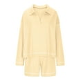 thumbnail image 6 of UAMVSH Womens Lounge Sets Oversized Sweatshirts Matching Sets Long Sleeve Pullover Tops and Shorts with Pockets Comfy Tracksuit Outfits(Small,Beige), 6 of 6