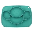 thumbnail image 1 of OULII Silicone Suction Plate for Kids with Divided Design Green Color NonSlip Strong Adsorption Easy to Carry for, 1 of 8