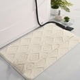 thumbnail image 4 of Alfombrilla de baño de 1 unidad, 50 x 80 cm, antideslizante, para secar los pies, de poliéster de secado rápido, diseño envolvente para mayor comodidad después de la ducha (beige)., 4 of 9
