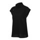 thumbnail image 5 of Blusa de algodón para mujer, cuello alto, abotonado lateral, manga corta, tallas grandes, moda infor Abanopi Negro/Pequeña, 5 of 7