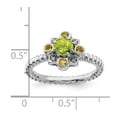 thumbnail image 5 of Peridot, Citrine and Diamond Sterling Silver Ring, 5 of 6