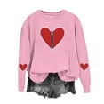 thumbnail image 5 of AUNVITO Women's Valentine's Day Sweatshirt Long Sleeve Round Neck with Heart-Shaped Print Casual and Fashionable Style, 5 of 6